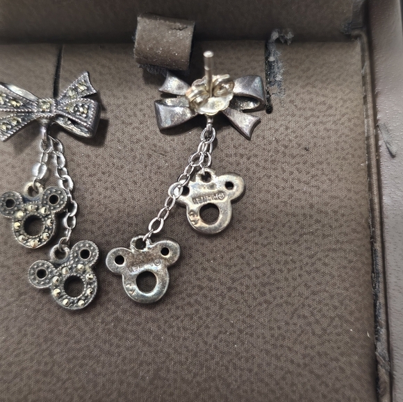 🇨🇦 Birks Disney Mickey Mouse Sterling Silver & Marcasite Earrings Set #1 - Picture 13 of 16